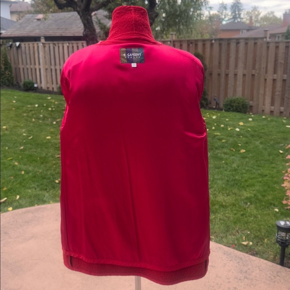Vintage 4 Saison Canada Inuvik Boiled Wool Red Reindeer Christmas Jacket S - Picture 7 of 9